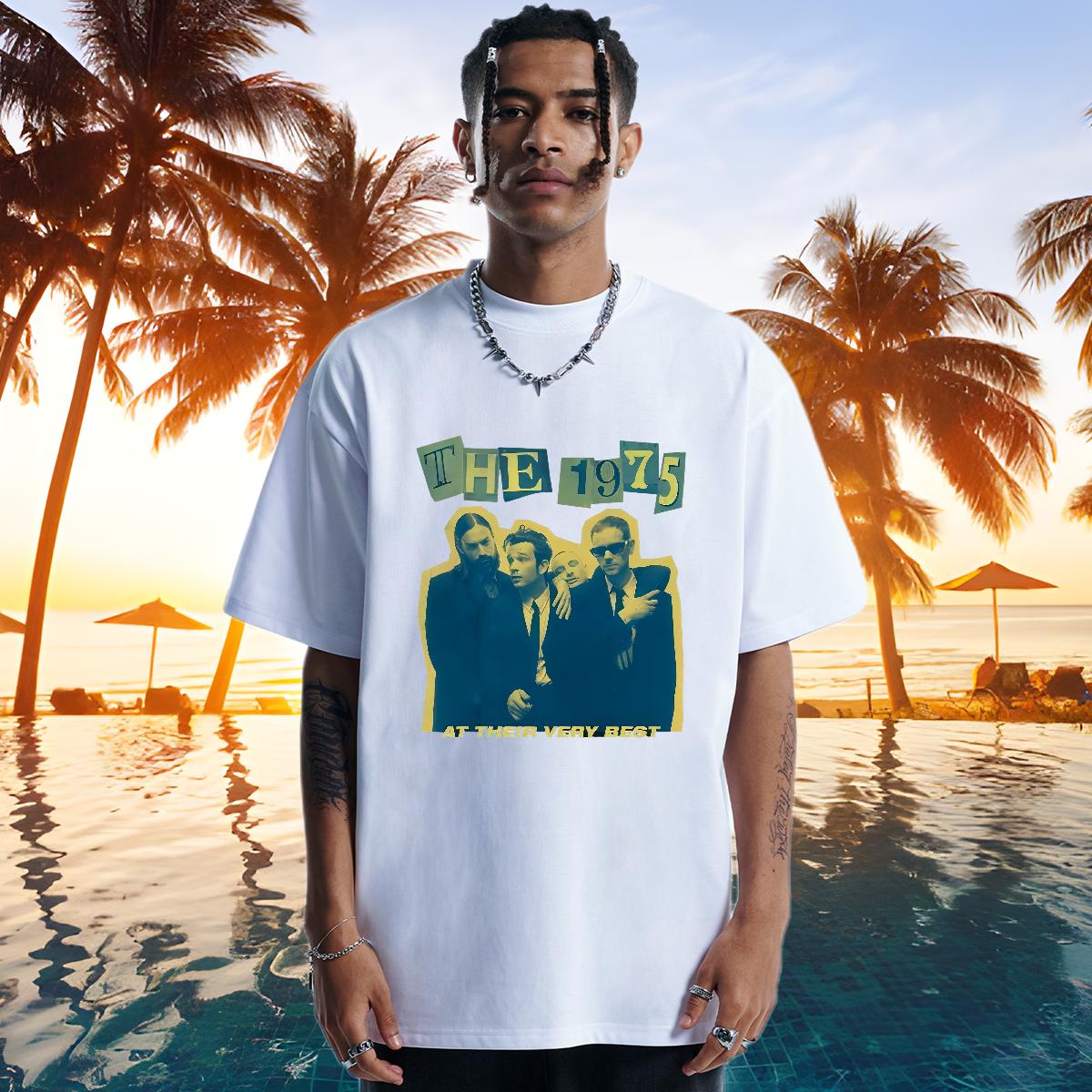 5A T Shirts Men Hip Hop Cotton Breathable Soft Men Tops Tees Fashion Plus Size Cartoon Tops Tees
