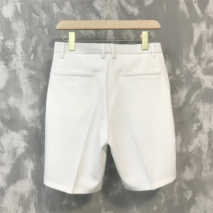 five-point pants mens summer trend casual 5 points mid pants wild youth loose white suit shorts bermuda masculina 240603