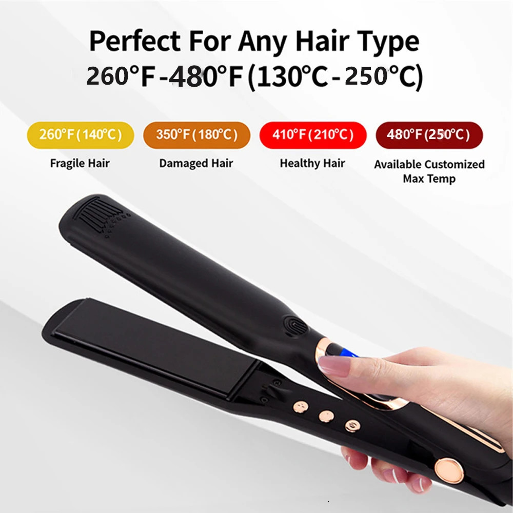 Hair Straightener 480F High Temperature Professional Wide Plates Irons MCH Hard Anodized Plate Treatment Hair Flat Iron 240603