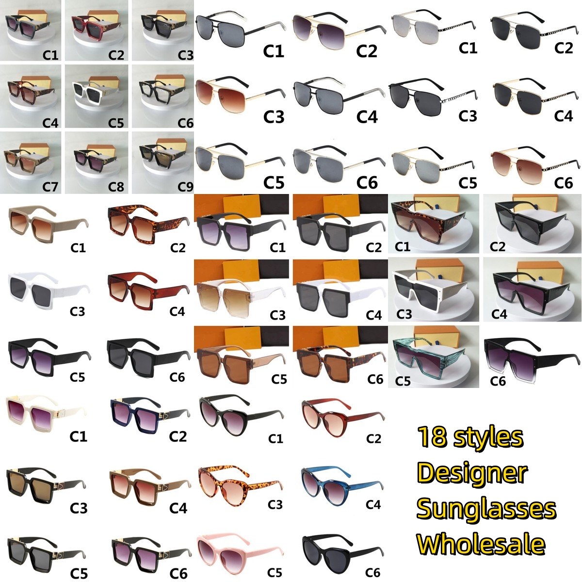 Mens Designer Sunglasses Wholesale Sunglasses For Women Men Luxury Sunglasses Uv Protection Brand Glasses Lady Designer Eyeglasses Classic 18 Styles Cheap