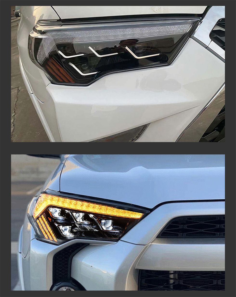 Headlight for Toyota 4 Runner 2014-20 20 LED Lamps Front Signal Headlight Replacement DRL Daytime Light