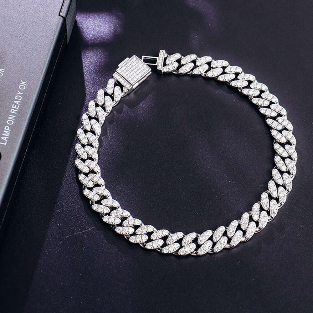 Necklace moissanite chain cuban link chaindiamond cuban chain Stylish mens necklaces 925 silver chain