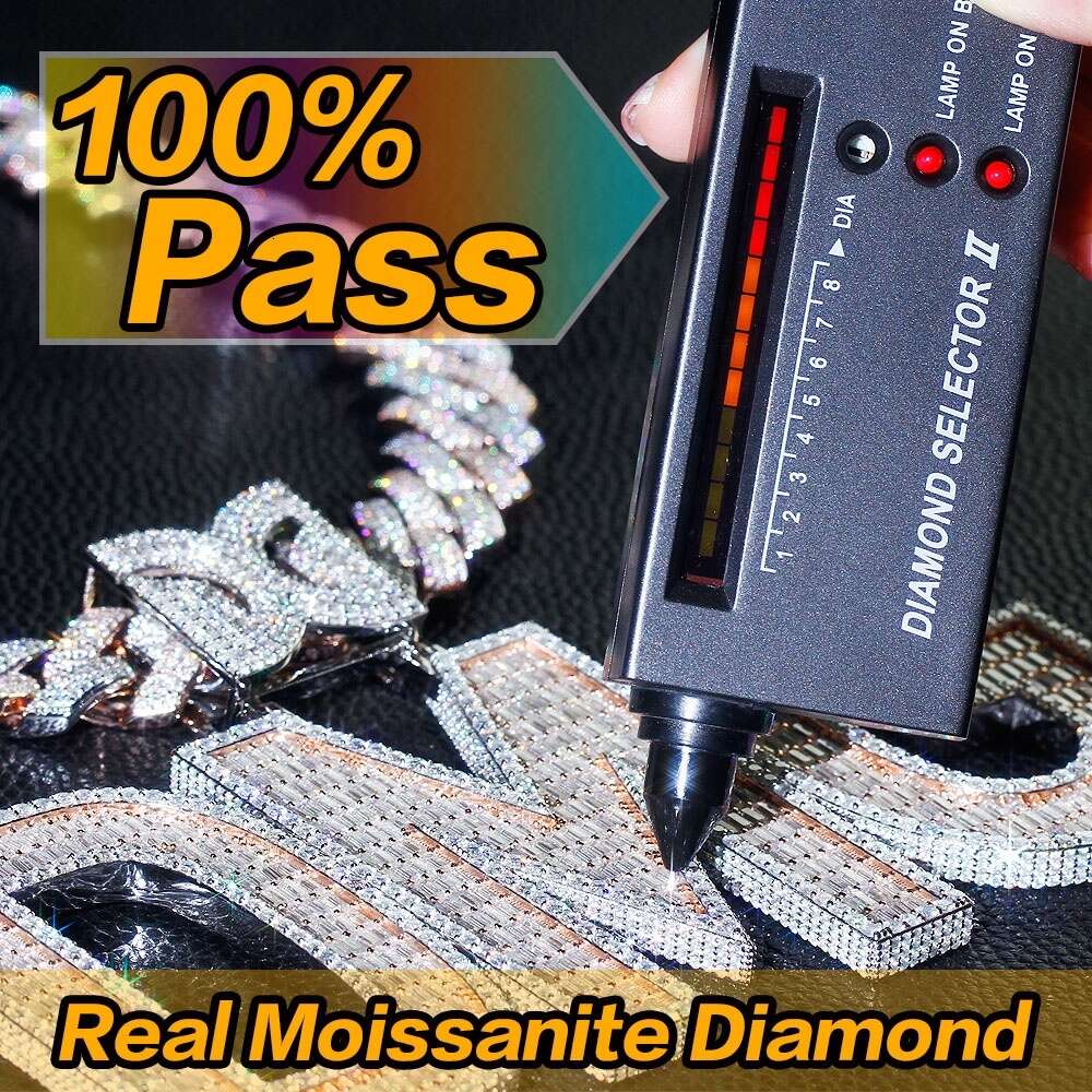 Hip Hop Jewelry Moissanite Pendant Custom 925 Sterling Silver Name Letter Vvs Iced Out Big Pendant For MAN Necklace