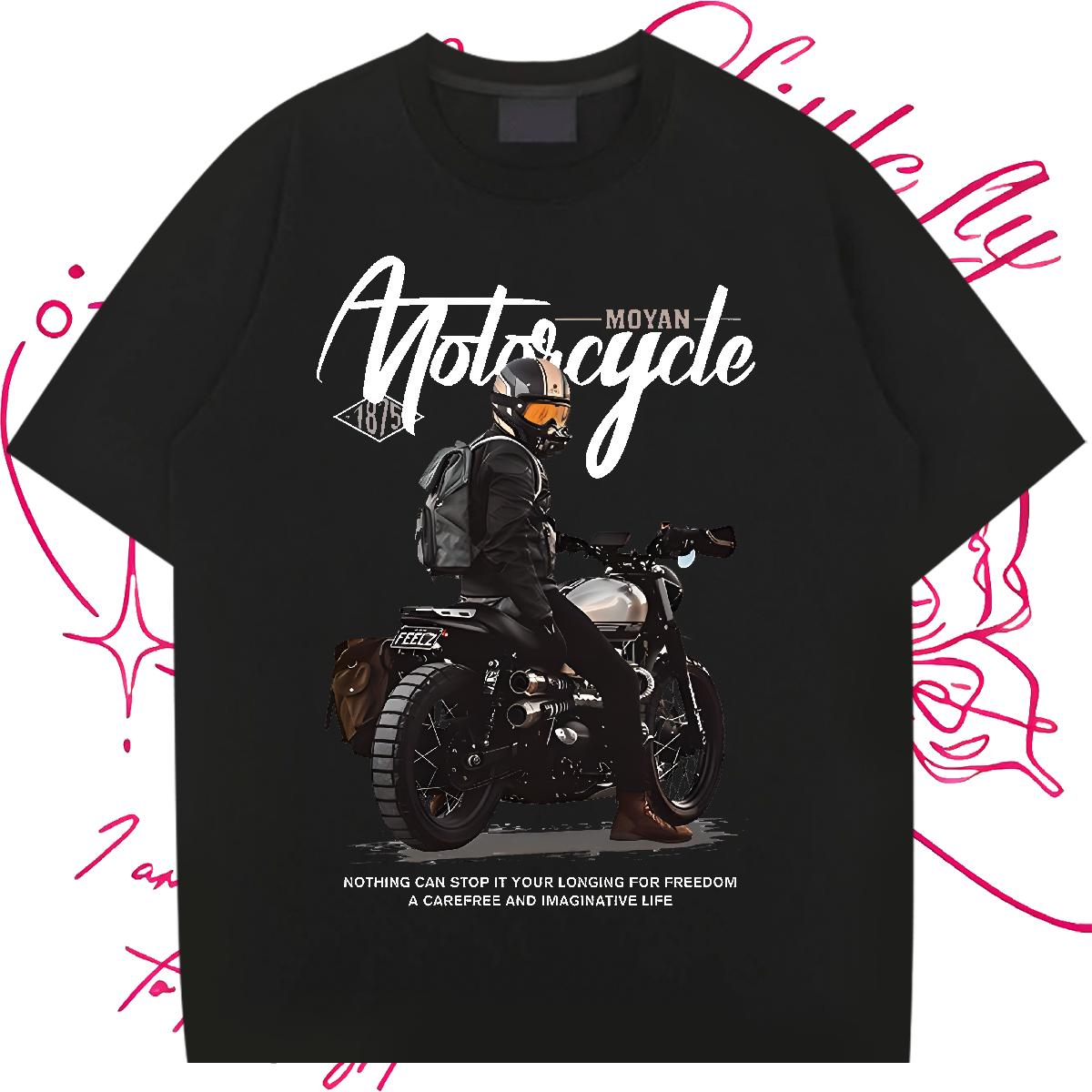 Custom T Shirts Men DIY Logo Hip Hop Men Clothes T-Shirt Round Neck Short Sleeve Loose Fit Tees