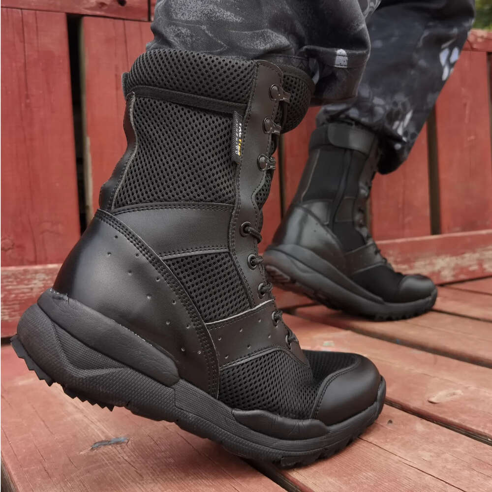 Side Zipper Military Outdoor Combat Tactical Boots Men Women Lightweight Summer Mesh Breathable Hiking Climbing Shoes 35-48 Size 10b93