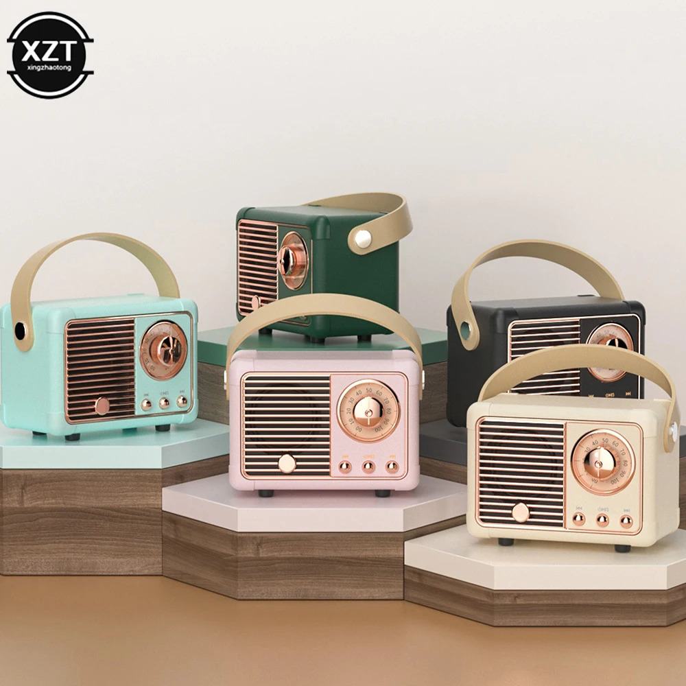 Mini wireless retro Bluetooth ser creative retro FM radio portable USB charging ser travel music player 240514