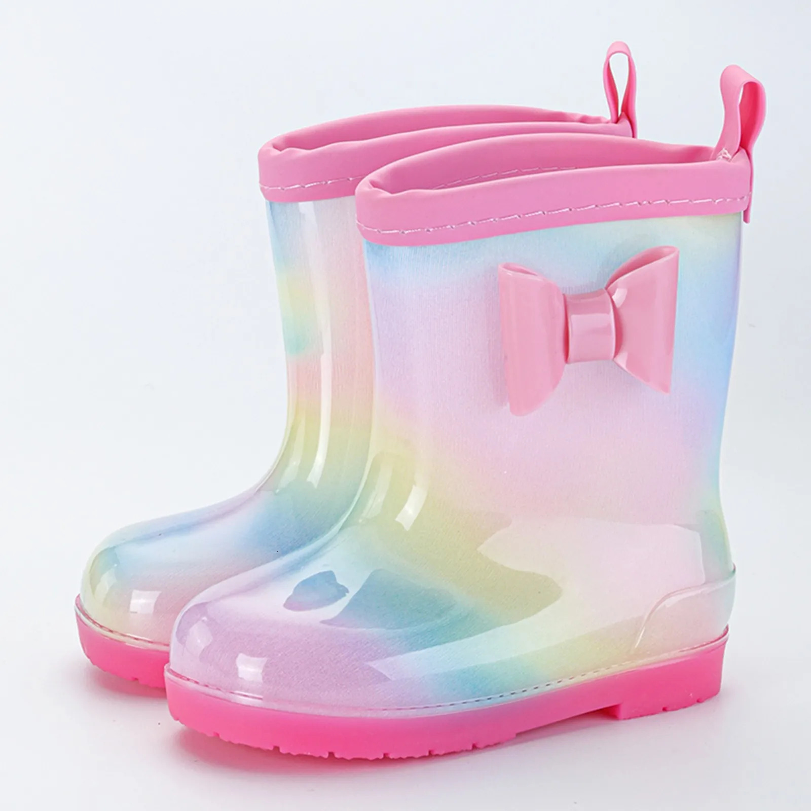 PVC Rubber High Quality Children Rainboots Waterproof Baby Boys Girls Water Shoes Lightweight NonSlip Rain Boots Kids botas 240603