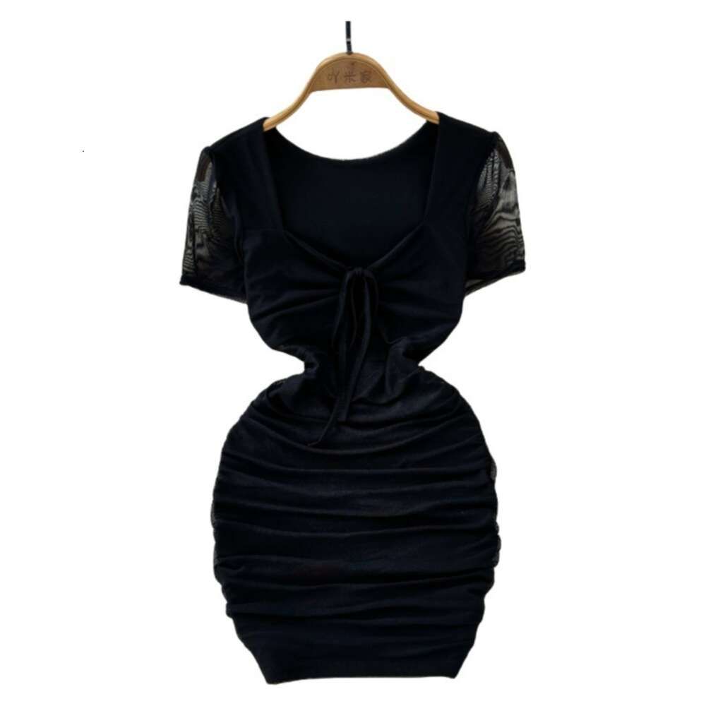 Fashionable French Style Tight Wrapped Hip Skirt 2024 Summer New Slim Fit and Slimming Spicy Girl A-line Dress