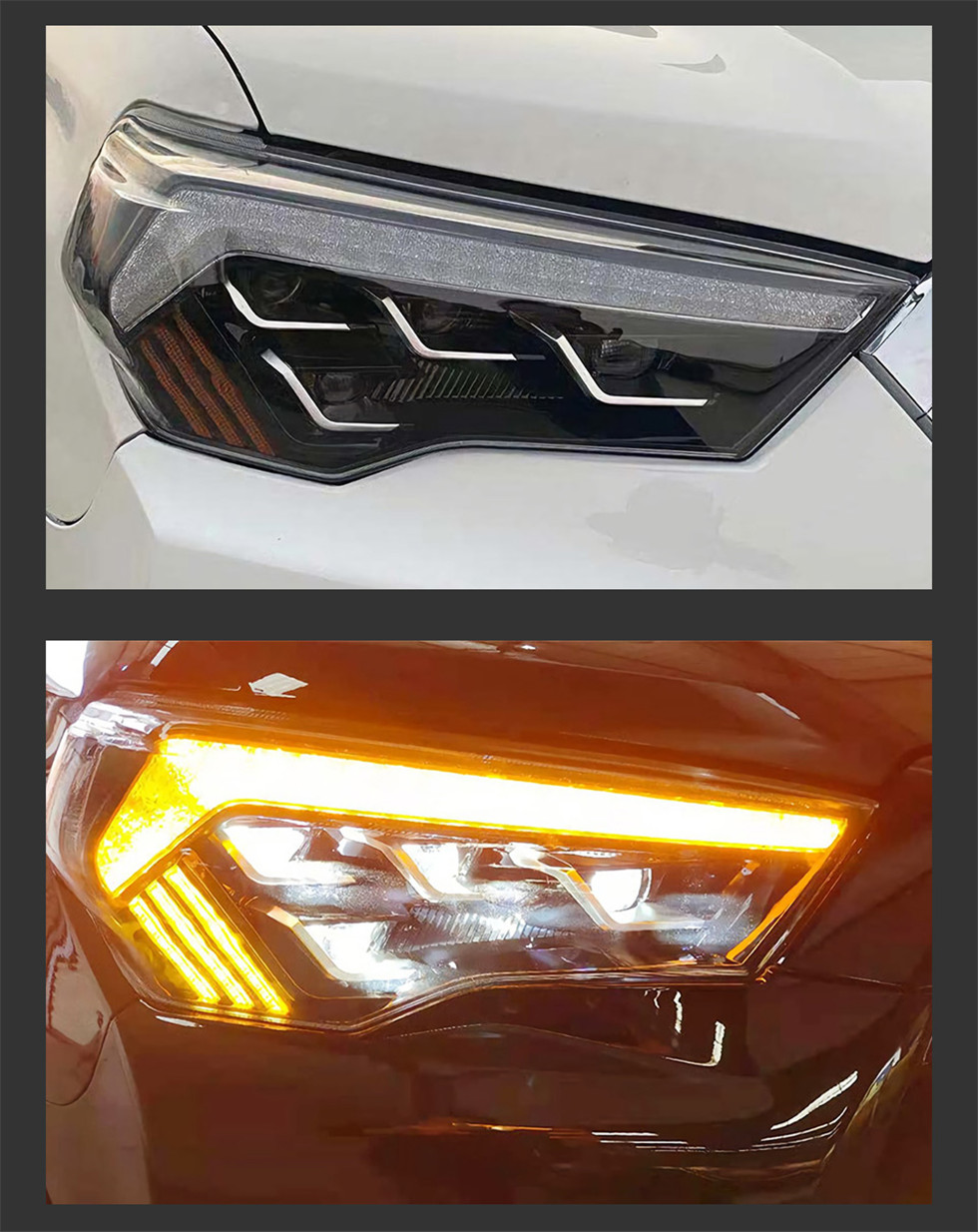 Headlight for Toyota 4 Runner 2014-20 20 LED Lamps Front Signal Headlight Replacement DRL Daytime Light