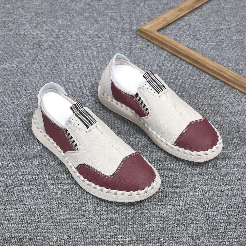 2024 Men's breathable casual driving top layer cowhide beanie Genuine leather slip-on shoes for lazy people e899a
