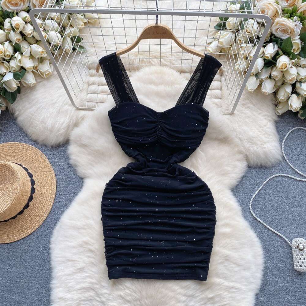 Pure desire dress womens scheming pleated waist slimming and sexy short skirt with elastic mesh suspender trendy skirt