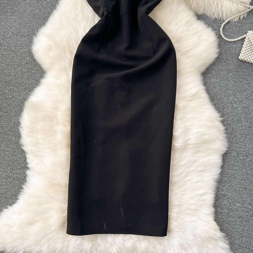 Sexy Heavy Industry Diamond Embedding Bra and Strap Dress for Women Small and Luxury Slim Fit Slimming and Hip Covering Style French Dress