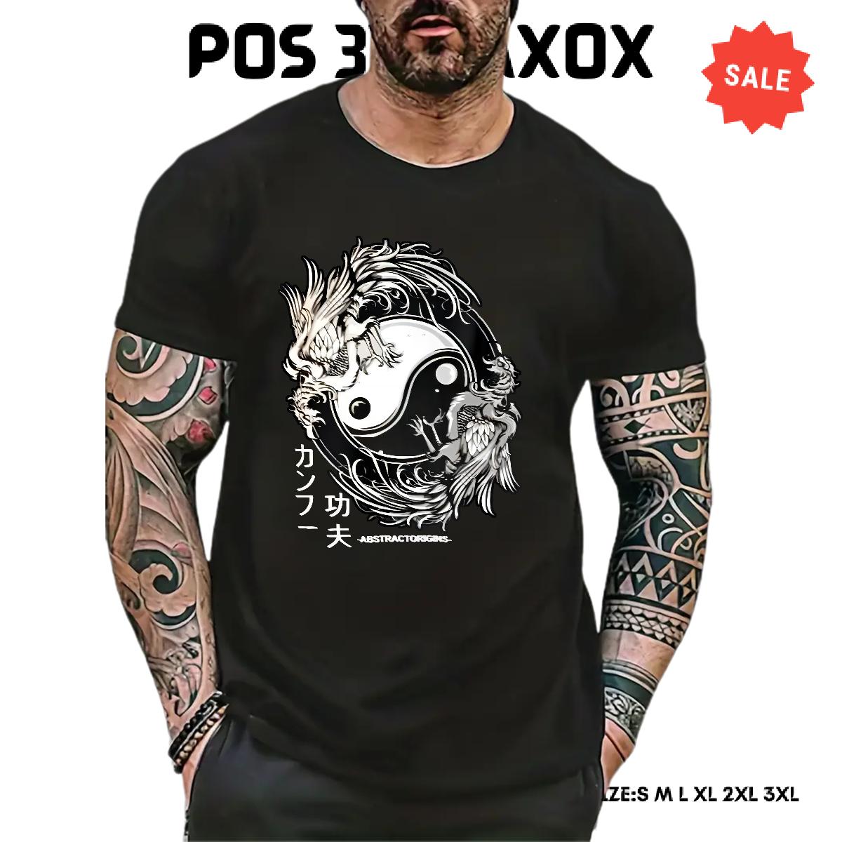Loose Fit T Shirts Men Cotton Breathable Anime Printing Street Men Tops Tees Black White New Designer Tops