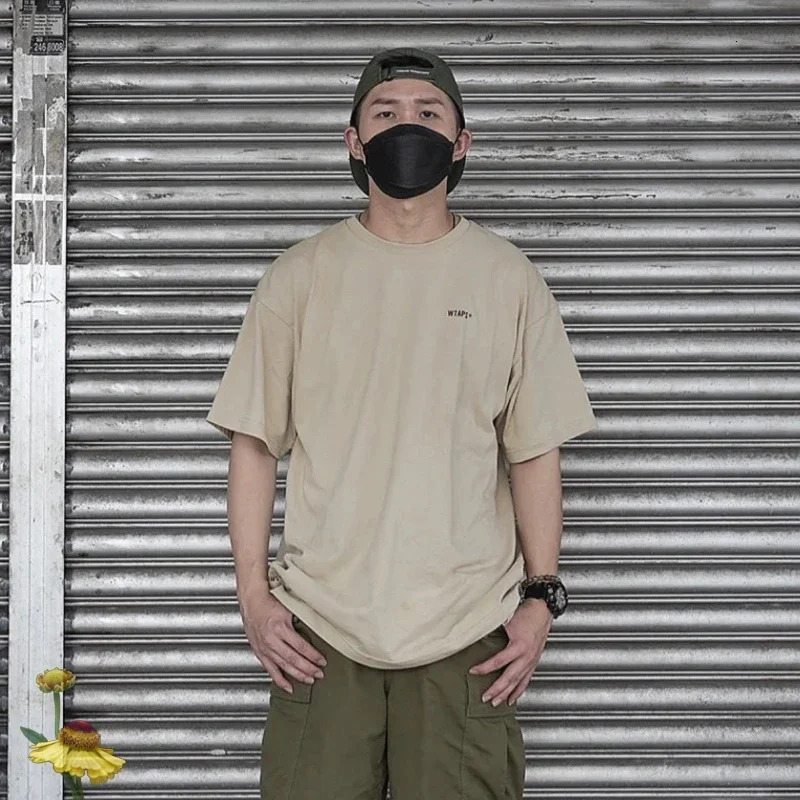 Oversized WTAPS Short Sleeve T-shirt Sweatshirts Simple Letter Print High Street Hip Hop Streetwear Men Women Wtaps Pullovers 240530