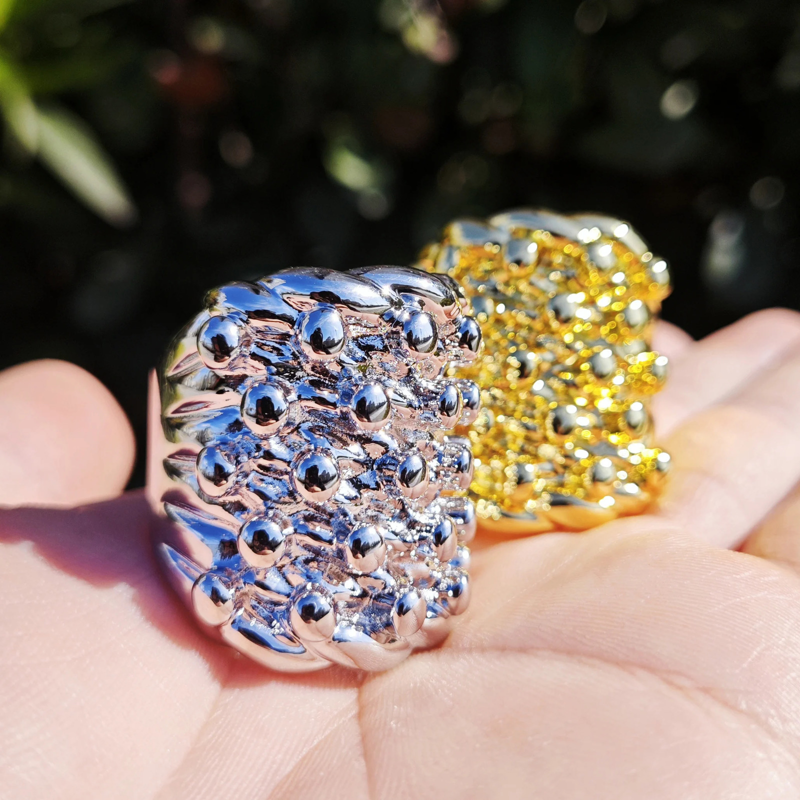 CUC Lava Ring 50g Solid heavy Copper Fashion Men Hip Hop Rings Irregular Shaped Rap Rock Jewelry For Gift 240530