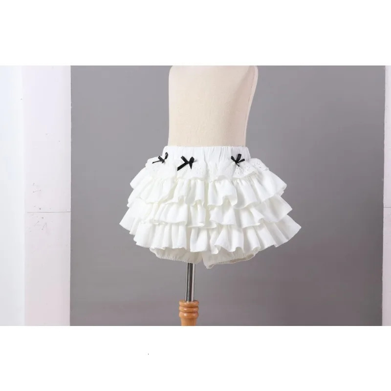 Sweet Ruffles White Skirt for Girls Summer 2024 Bows Ballet Style High Waist Thin Short Skirt 2 To 13 Years Kids Dance Tutu 240531