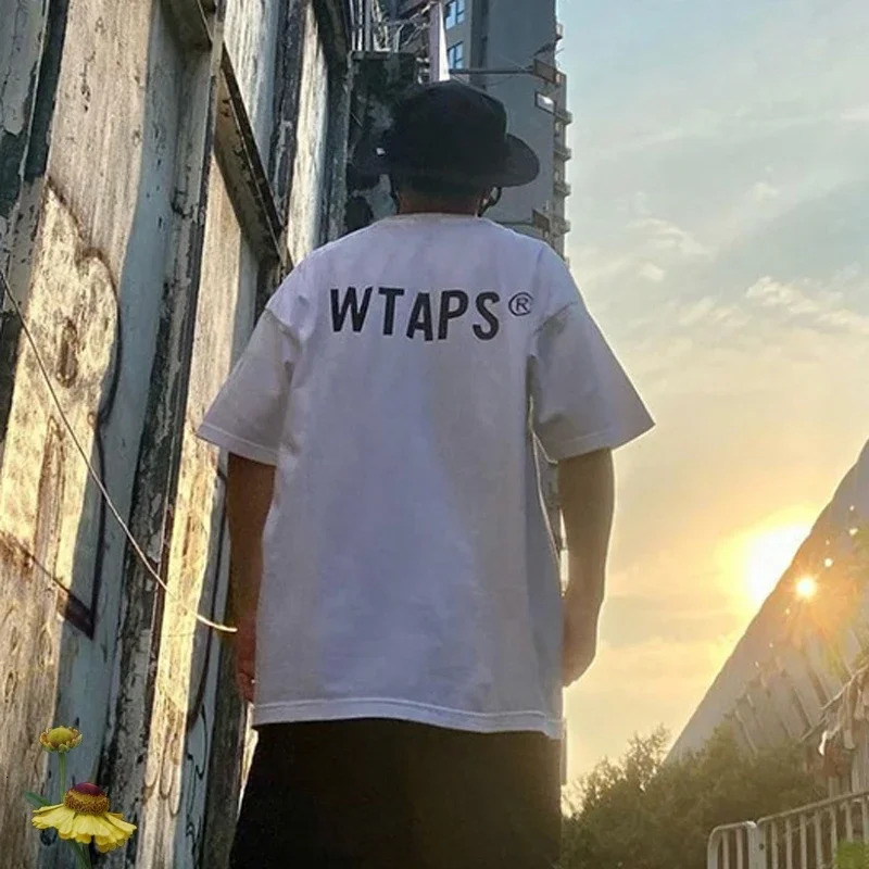 Oversized WTAPS Short Sleeve T-shirt Sweatshirts Simple Letter Print High Street Hip Hop Streetwear Men Women Wtaps Pullovers 240530