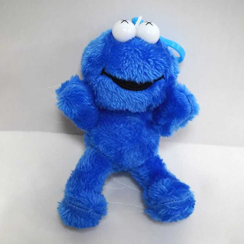 Plush Keychains Bag Parts Accessories Sesame Street Elmo Biscuit Monster Big Bird Sesame Street Filling Doll Keychain WX5.30