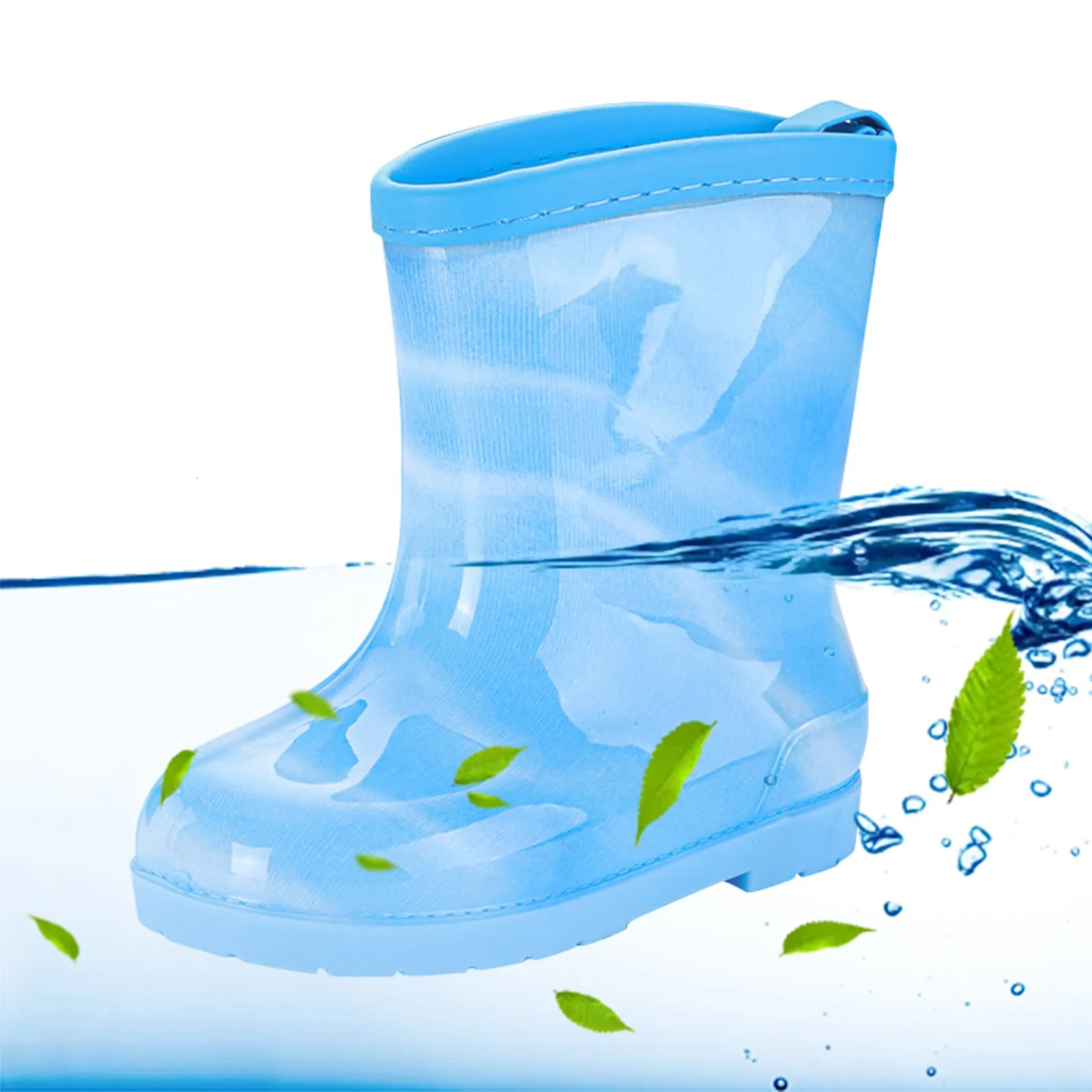 PVC Rubber High Quality Children Rainboots Waterproof Baby Boys Girls Water Shoes Lightweight NonSlip Rain Boots Kids botas 240603