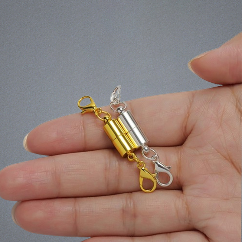 Newest SilverGold Plated Magnetic Magnet Necklace Clasps Cylinder Shaped Clasps For Necklace Bracelet Jewelry Diy 319C3