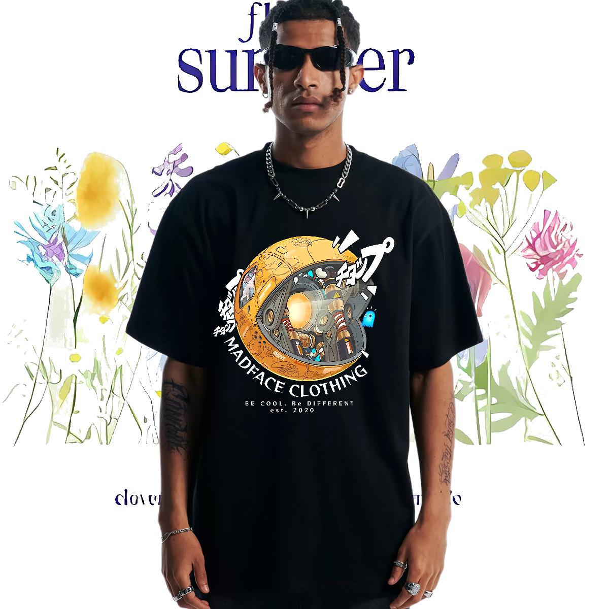 Wholesale T-Shirts for Men Anime Print Mens Tshirts Home Outdoor Breathable Crew Neck Brand Clothes