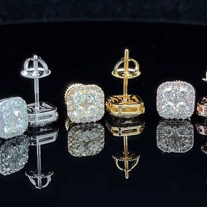 Fine Jewelry Earring Sterg Sier Fashion Different Shapes Vvs Moissanite Dia Stud Earrings