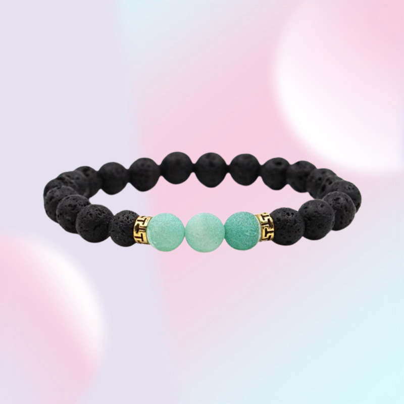 Natural Black Lava Agate Stone Chakra Bracelets Aromatherapy Essential Oil Diffuser Bracelet For Women Men jewelry