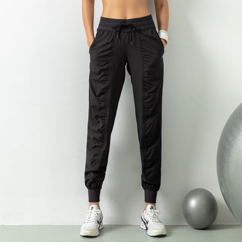 Yoga Breathable Sports Pants Gym Clothes Women's Joggers Quick Dry Slim Loose Running Training Fiess Leggings Nine Point Pocket Casual Trouses