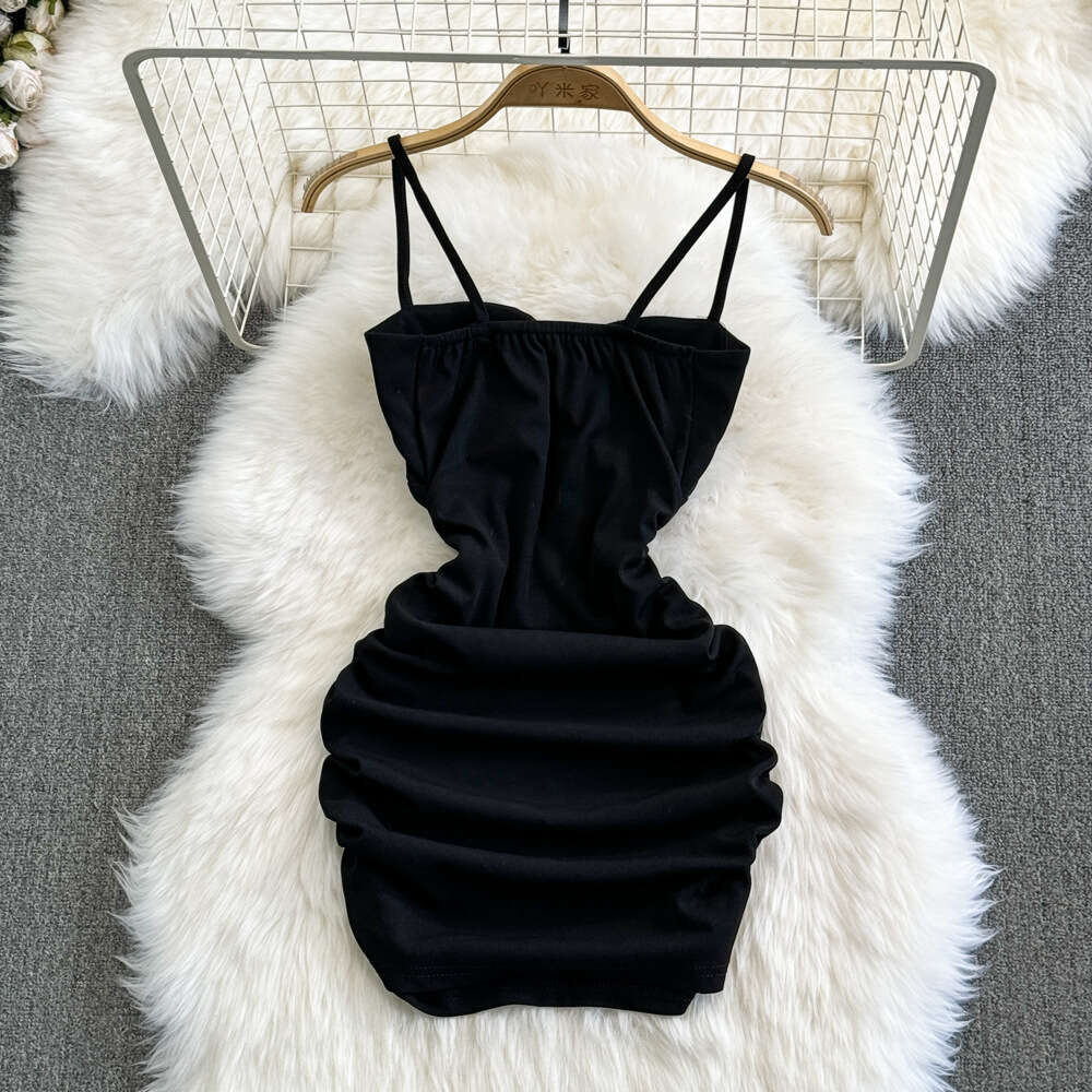 Summer fashion socialite temperament sexy strapless waist slimming short cut pleated buttocks strap dress