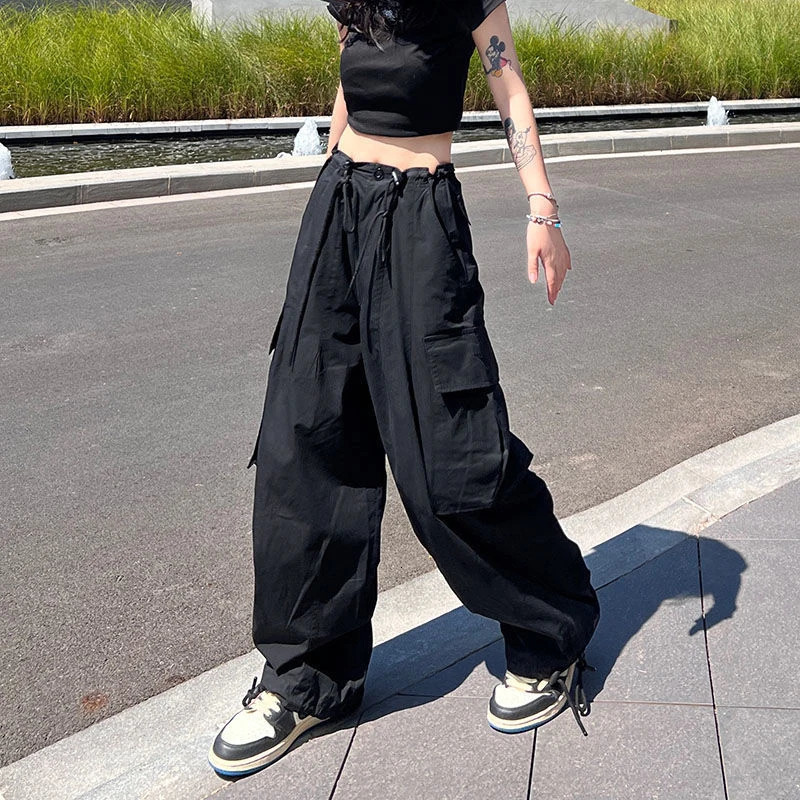 Y2K Cargo Pants Women Oversized Wide Leg Sweatpants Streetwear High Waist Baggy Joggers Harajuku Hip Hop Casual Sports Trousers 240530