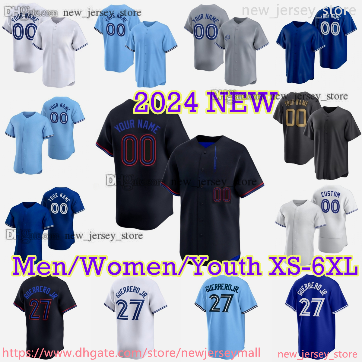 Custom XS-6XL 2024 City Connect 27 Vladimir Guerrero Jr Baseball Jersey Bo Bichette George Springer Davis Schneider Danny Jansen Kevin Gausman Jose Berrios Jerseys