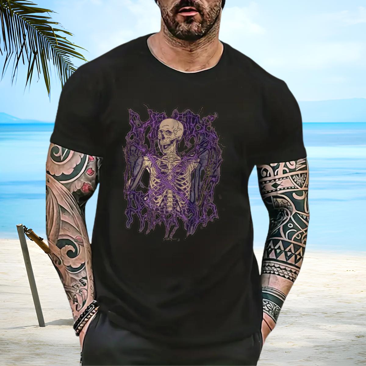 2024 Summer T-Shirts for Men Custom Printing Men Tees Beach Cotton Breathable Soft Cool Tees
