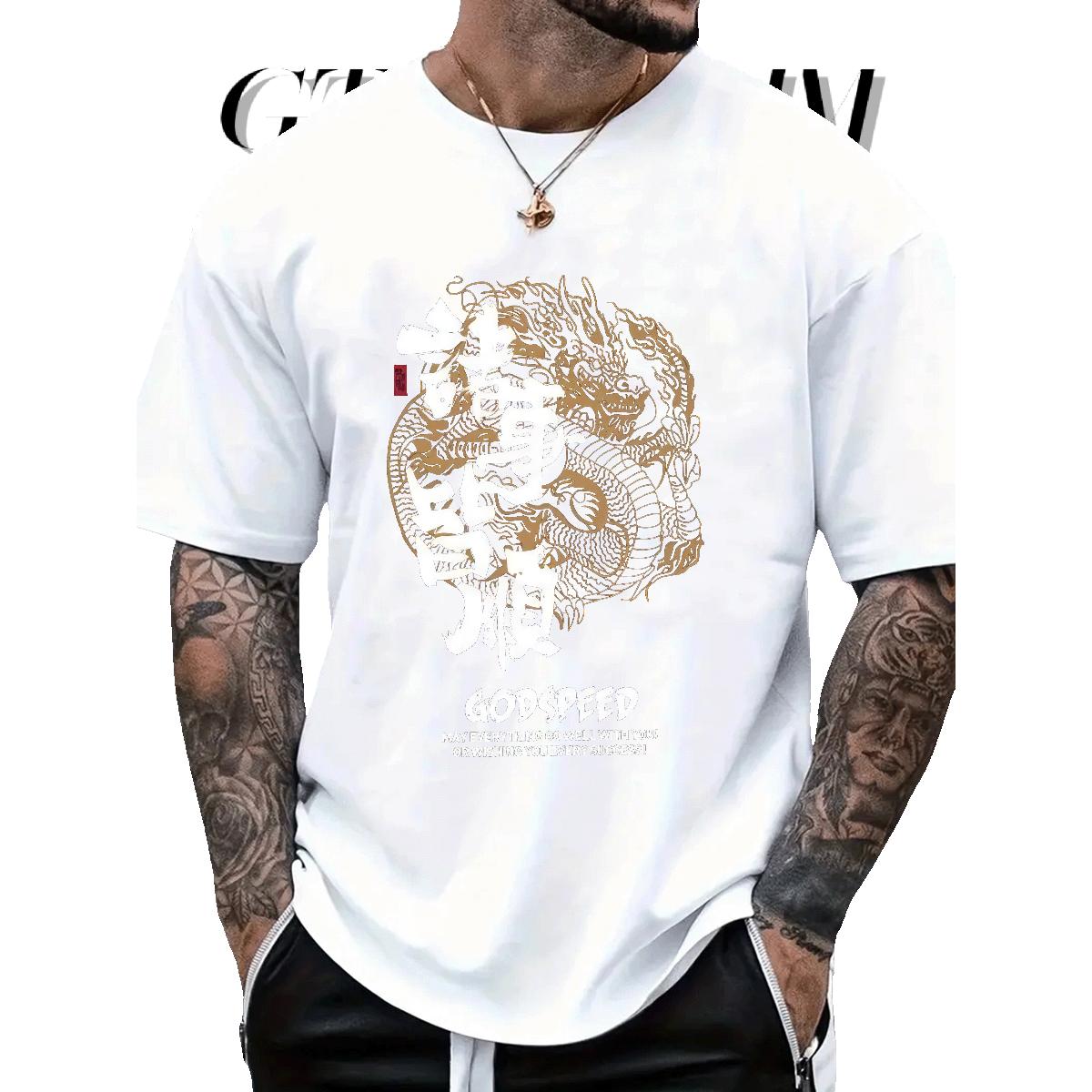 Soft T-Shirts Anime Printing Street Cotton Breathable Short Sleeve Mens Tshirts Fashion Casual Oversized S-3XL Polos