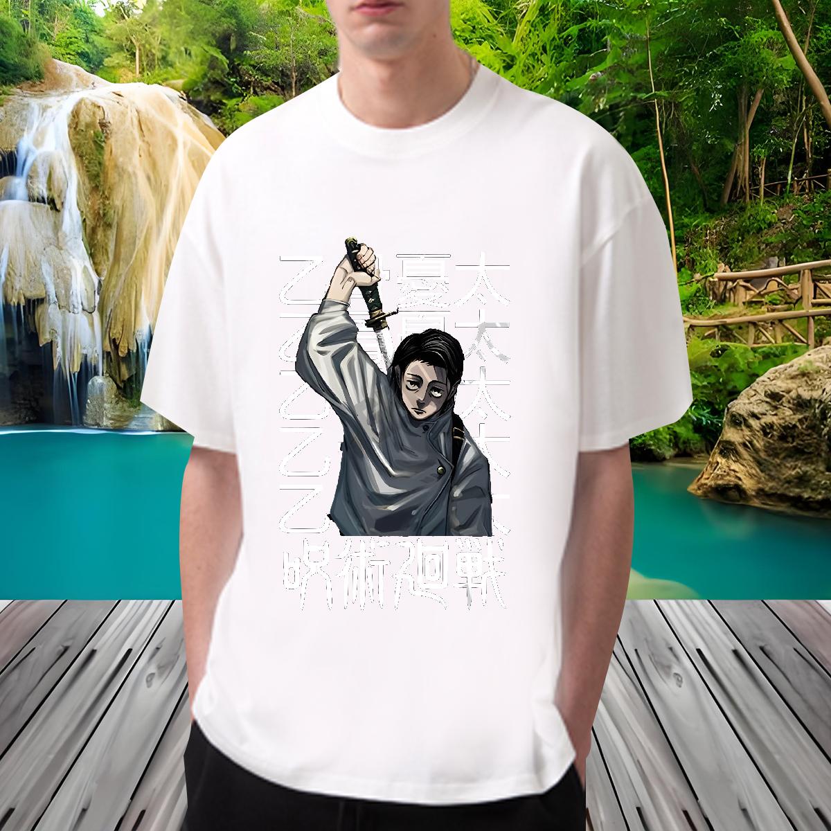 DIY Men T Shirts Cartoon Print Casual Beach Mens Tshirts 180g Cotton Popular Tops Tees
