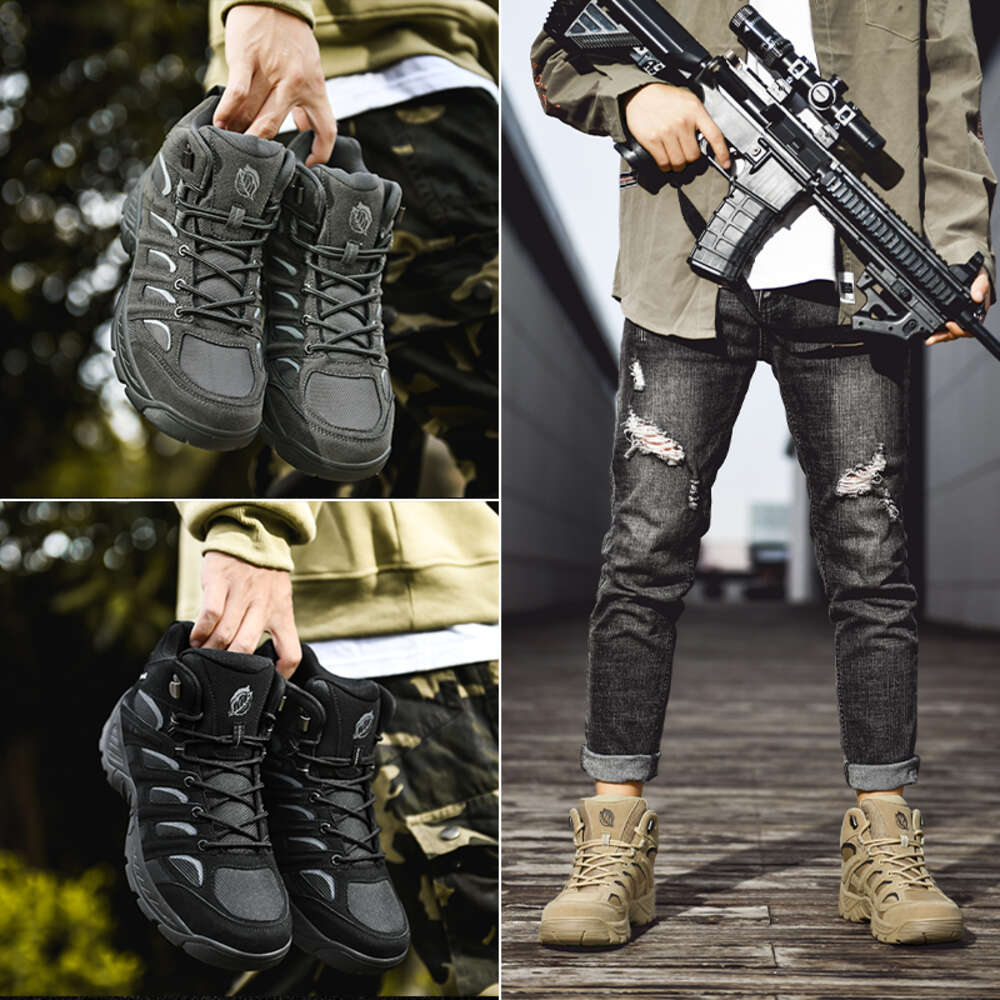 Fashion Tactical Military Combat Outdoor Hiking Autumn Shoes Light Non-slip Men Desert Ankle Boots 10f70