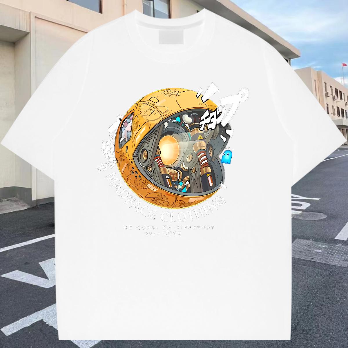 Loose T-Shirts for Men Short Sleeve Cotton O-Neck Summer Casual Men Clothes T-Shirt Black White DIY Customized Top Tees