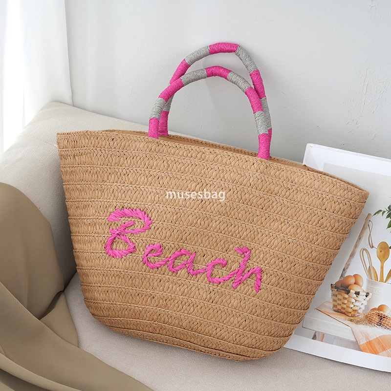 Designer Beach bag Women's High Quality Retro Large Capacity Handbag Weaving Multi functional Diagonal package Fashionable Simple Sweet Vacation 