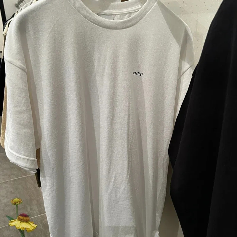 Oversized WTAPS Short Sleeve T-shirt Sweatshirts Simple Letter Print High Street Hip Hop Streetwear Men Women Wtaps Pullovers 240530