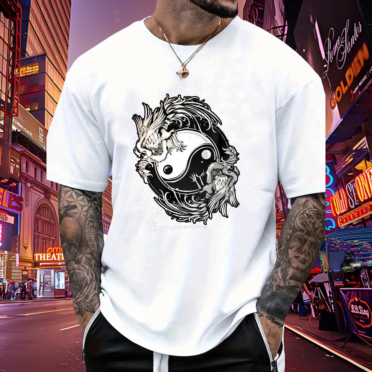 Casual New T-Shirts for Men Black White Tshirts Hip Hop Street 180g Cotton Soft Polos