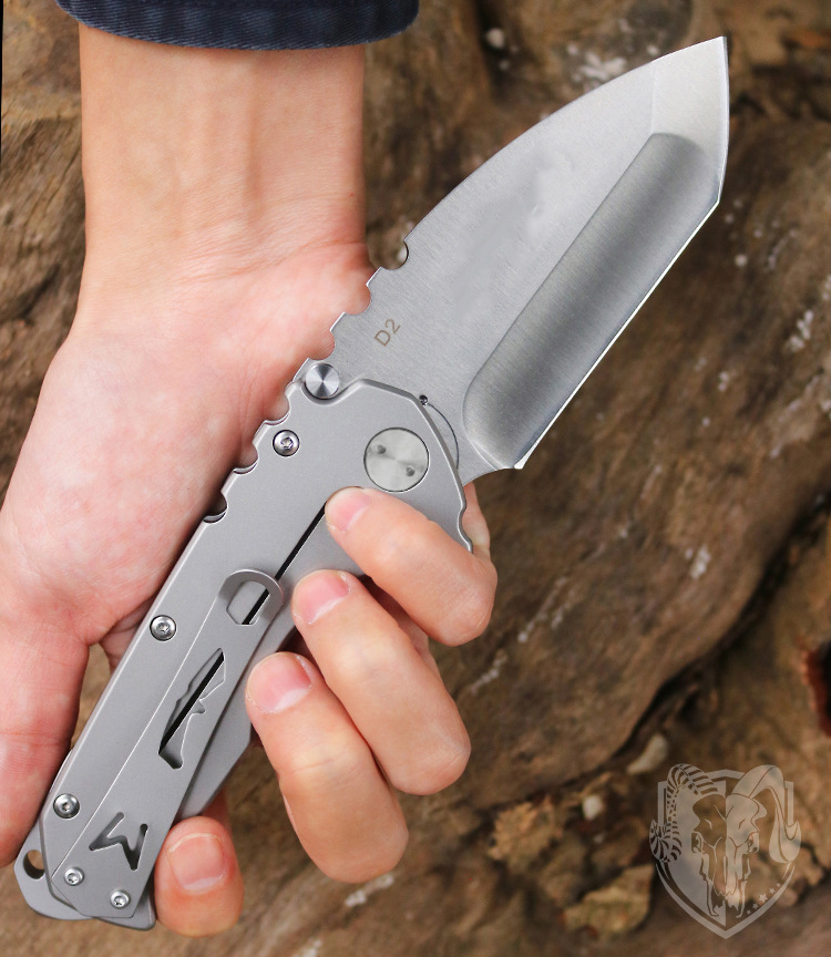 2Models Medford Folding Knife 3.74'' D2 S Blade Stone Wash Steel/G10 Handles Outdoor Self Defense Tactical Survival Knives EDC Tools