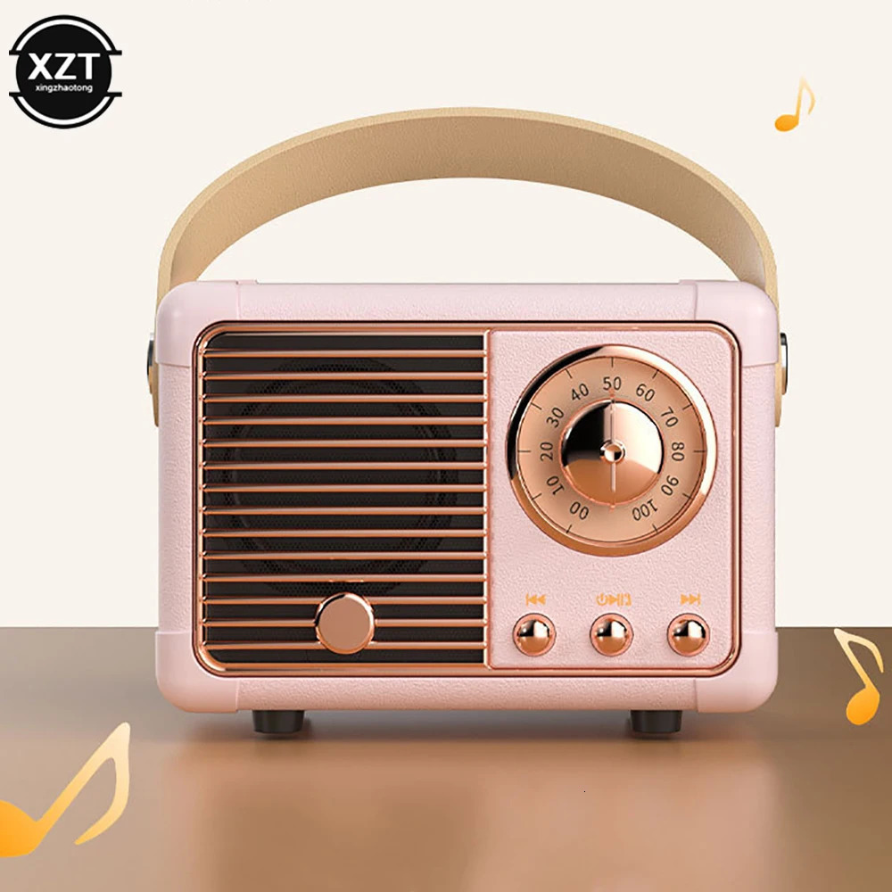 Mini wireless retro Bluetooth ser creative retro FM radio portable USB charging ser travel music player 240514