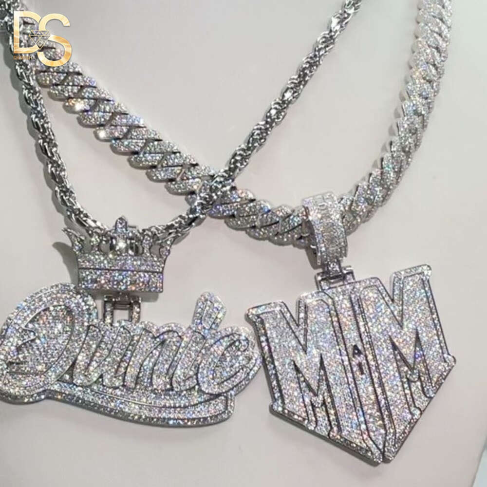 Custom iced out pendant moissanite pendant iced out chain with custom pendant