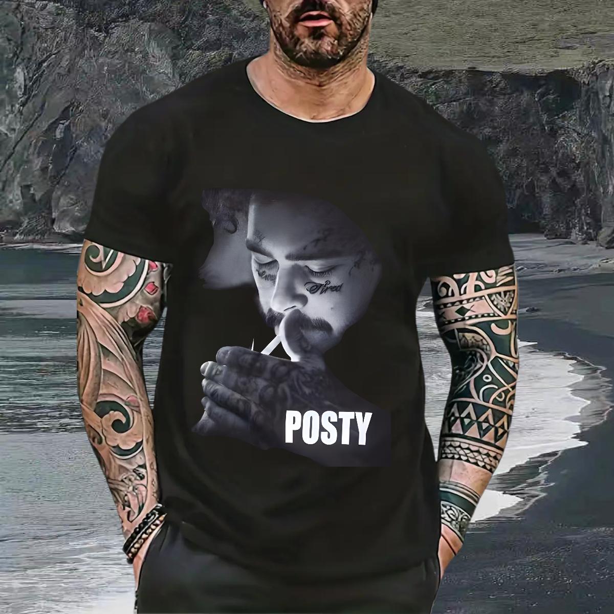 5A T-Shirts Street Wear Breathable Short Sleeve Men Tops Tees Stylist Black Oversized Tee Shirt