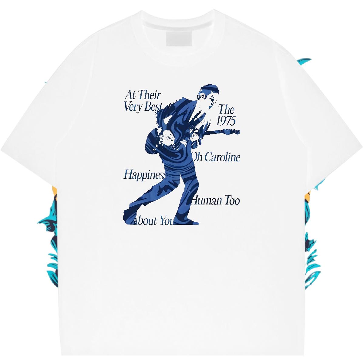 5A Man T Shirts Crew Neck Cotton Hip Hop Street Men Clothes T-Shirt Cartoon Printing S-3XL Casual New Tee Shirt