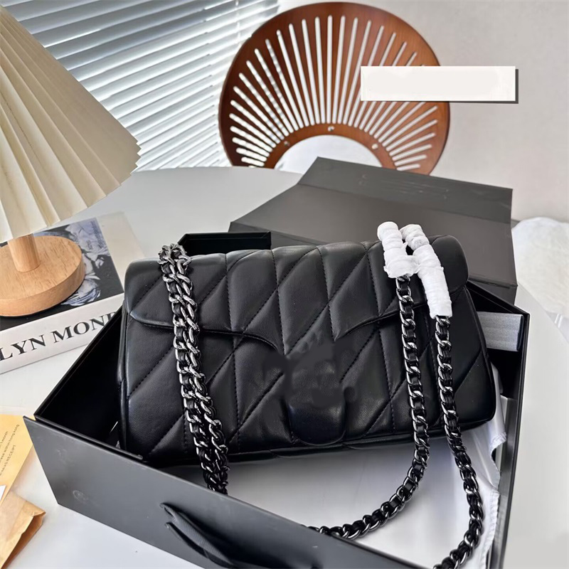 Luxury pillow messenger bag soft leather cross body handbag plated gold silver letter lady party mini square quilted chain shoulder bag adjustable xb129