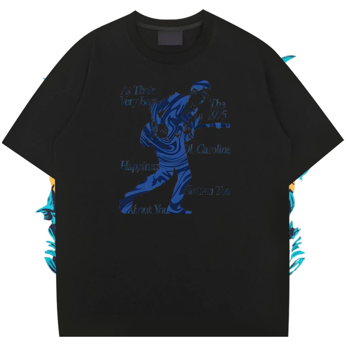 5A Man T Shirts Crew Neck Cotton Hip Hop Street Men Clothes T-Shirt Cartoon Printing S-3XL Casual New Tee Shirt