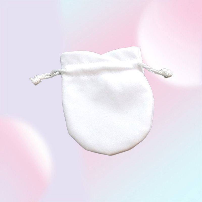 White Jewelry Velvet Pouches Bag For P Charms Beads Sterling Silver Bracelet Womens Pendant Necklace Packaging Gift bags