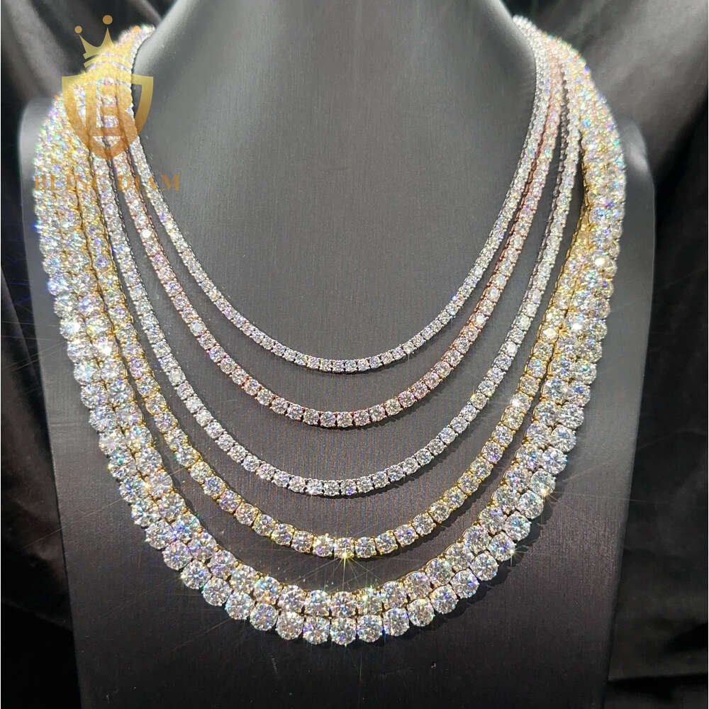 Wholesale Price Fine Jewelry Pass Dia Tester S Sterg Sier 5Mm Moissanite Women Men Necklaces Tennis Chain