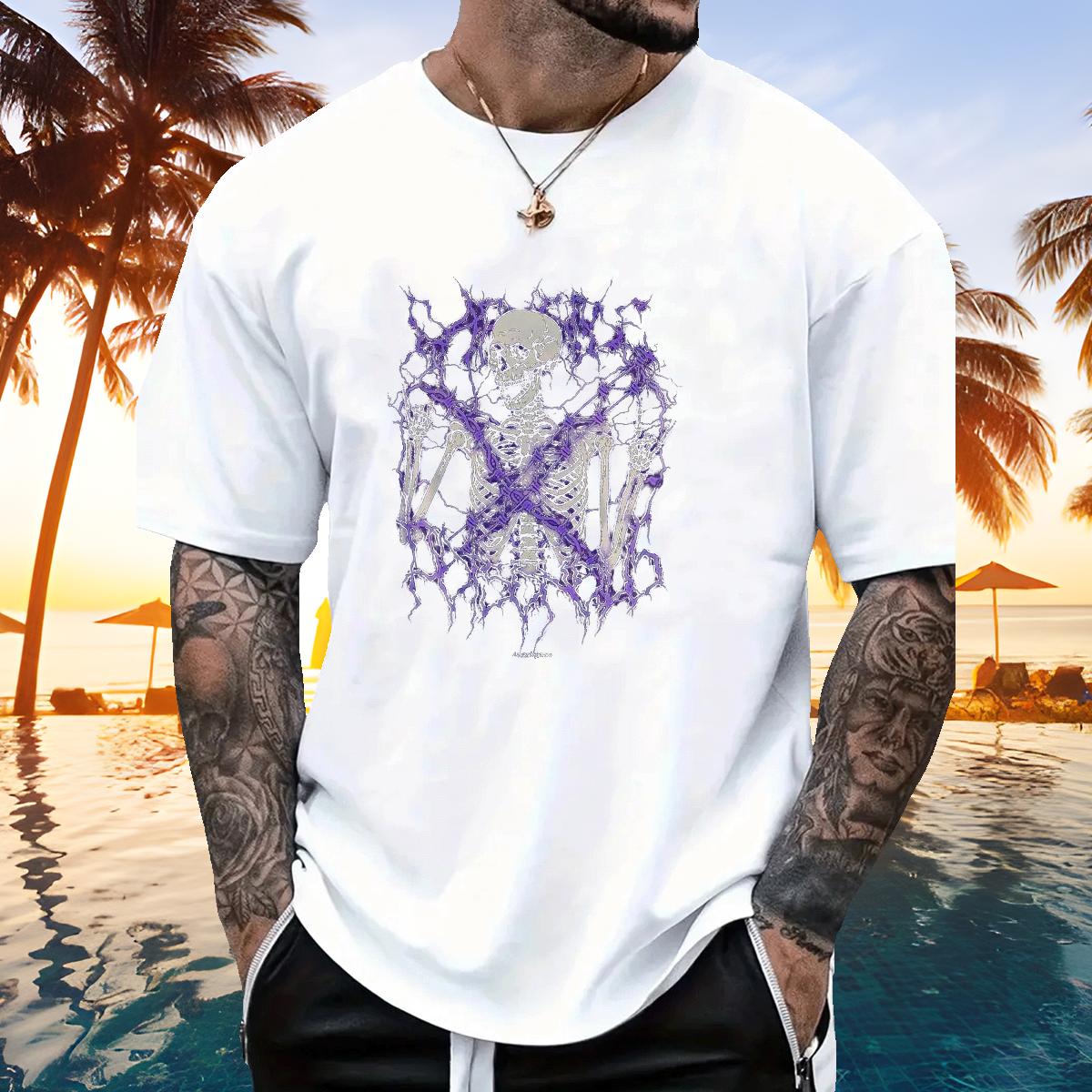 Fashion Casual T Shirt For Man Cartoon Printing S-3XL Men Tops Tees Outdoor Short sleeve Cotton Soft Loose Polos