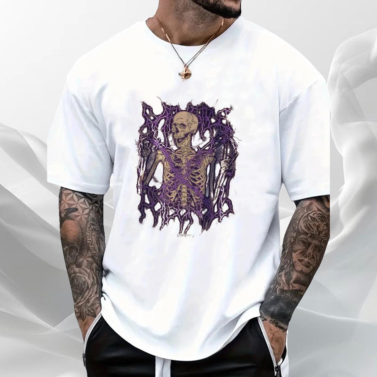 Wholesale T Shirts Men 180g Cotton Anime Printing Street Tshirts Oversized S-3XL Casual New Clothings